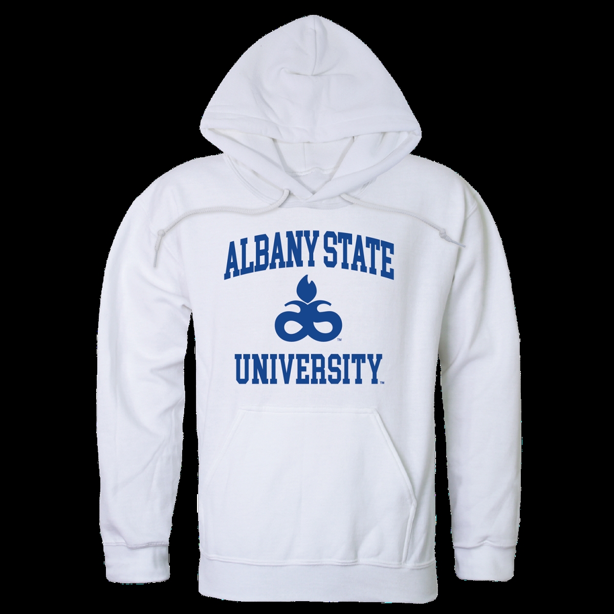 W Republic 569-260-WHT-04 Albany State University Rams Seal Hoodie&#44; White - Extra Large