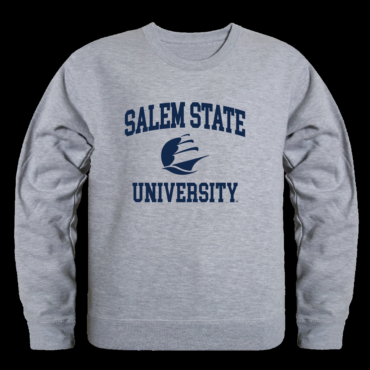 W Republic 568-581-HGY-05 Salem State University Vikings Seal Crewneck Sweatshirt&#44; Heather Grey - 2XL