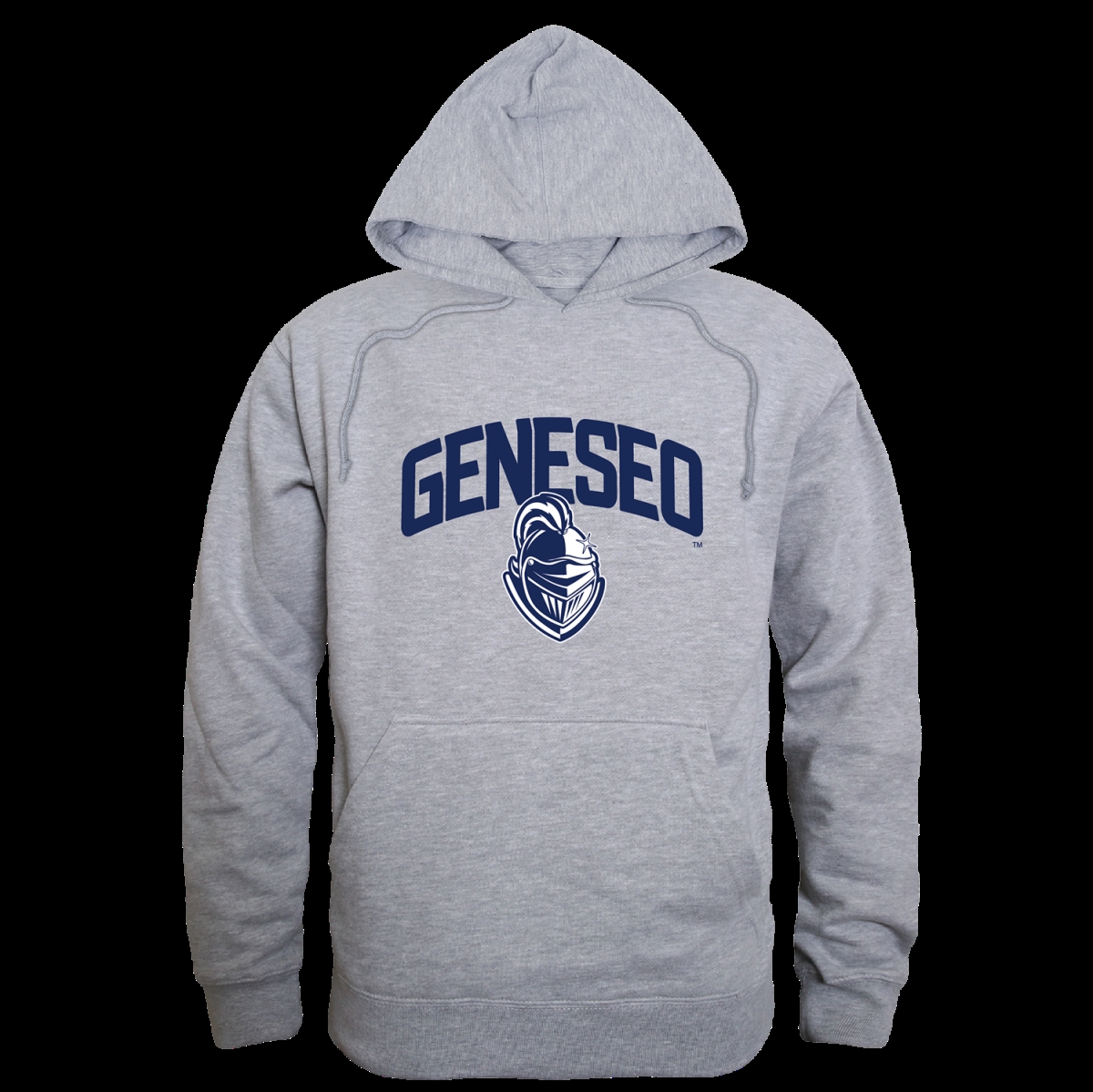 W Republic 569-520-HGY-02 The State University of New York Geneseo Knights Seal Hoodie&#44; Heather Grey - Medium