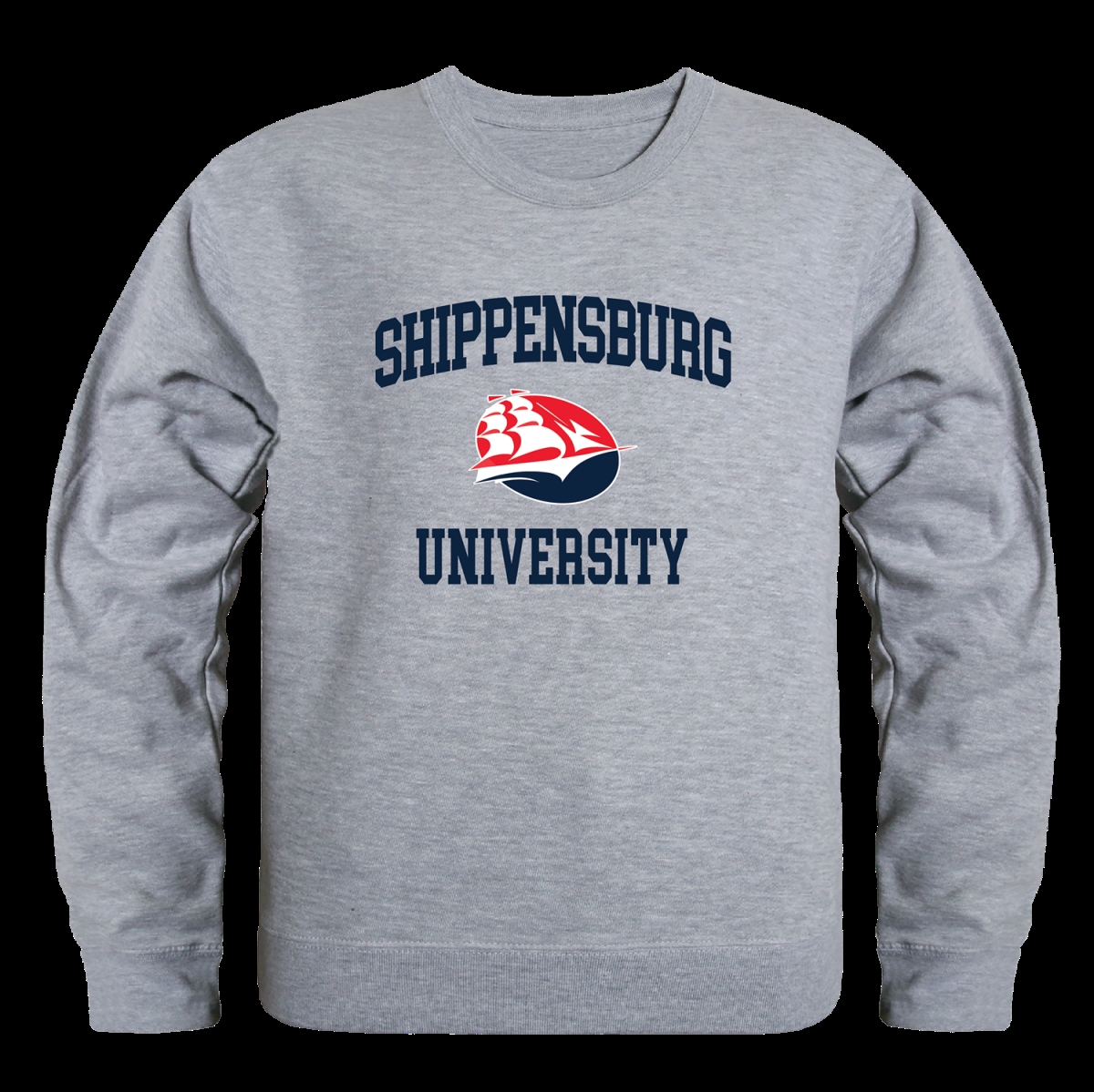 W Republic 568-584-HGY-03 Shippensburg University Raiders Seal Crewneck Sweatshirt&#44; Heather Grey - Large