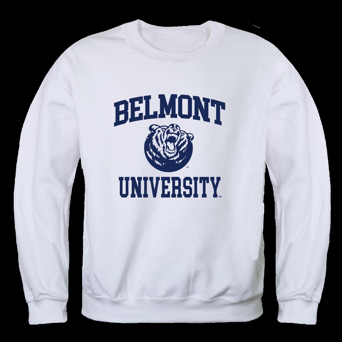 W Republic 568-265-WHT-03 Belmont University Bruins Seal Crewneck Sweatshirt&#44; White - Large