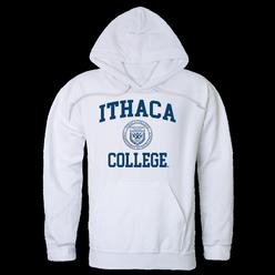 W Republic 569-316-WHT-04 Ithaca College Bombers Seal Hoodie&#44; White - Extra Large
