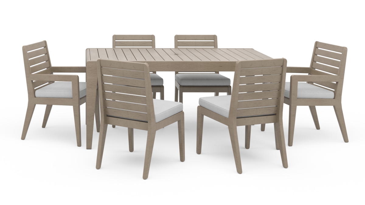 GSI Homestyles Homestyles 5675-318180Q 30 x 36 in. Sustain Outdoor Dining Table & Six Chairs&#44; Gray - 7 Piece