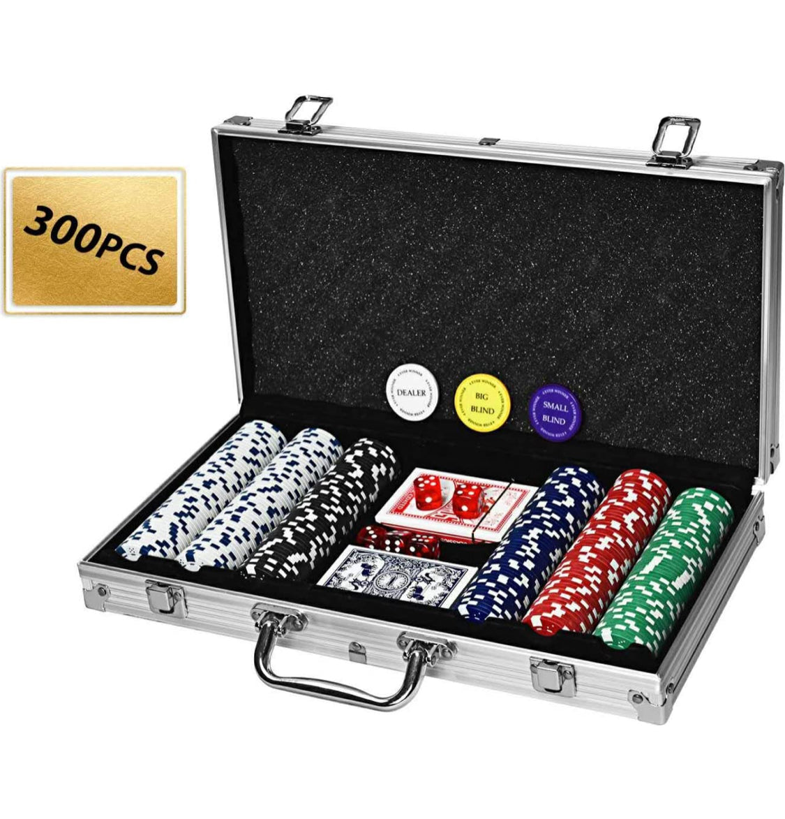 Germ Free 52 300-PC-CLY-CSN Clay Casino Poker Chips Set in Travel - 300 Piece