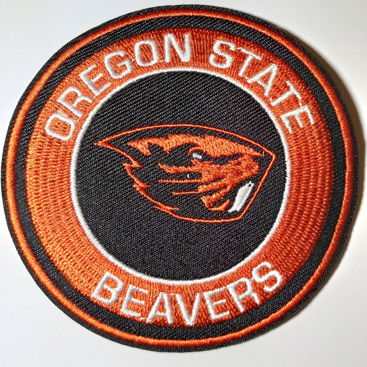 Velcro cloth hook and eye 52645 3.5 in. Dia. NCAA Oregon State University Oregon State Beavers Embroidered Patch
