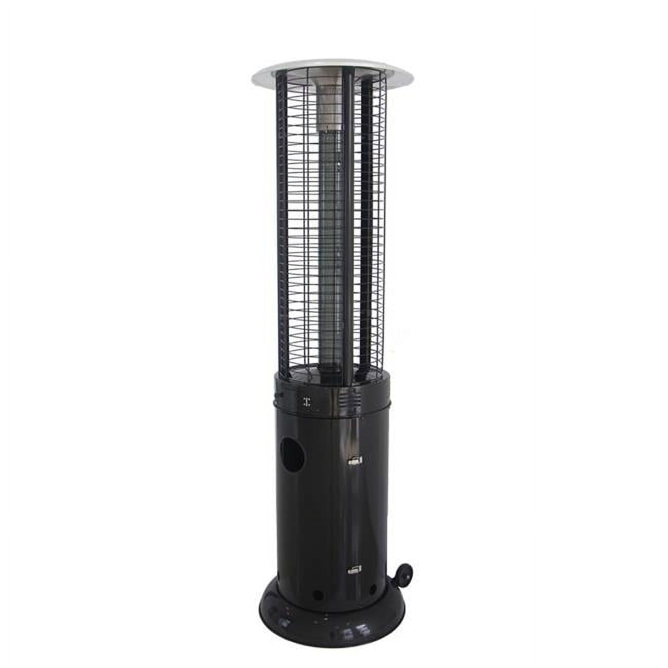Hiland HLDS01-GCH-BLK AZ Patio Heaters Round Commercial Glass Cylinder Patio  Heater in Black with Black Tube