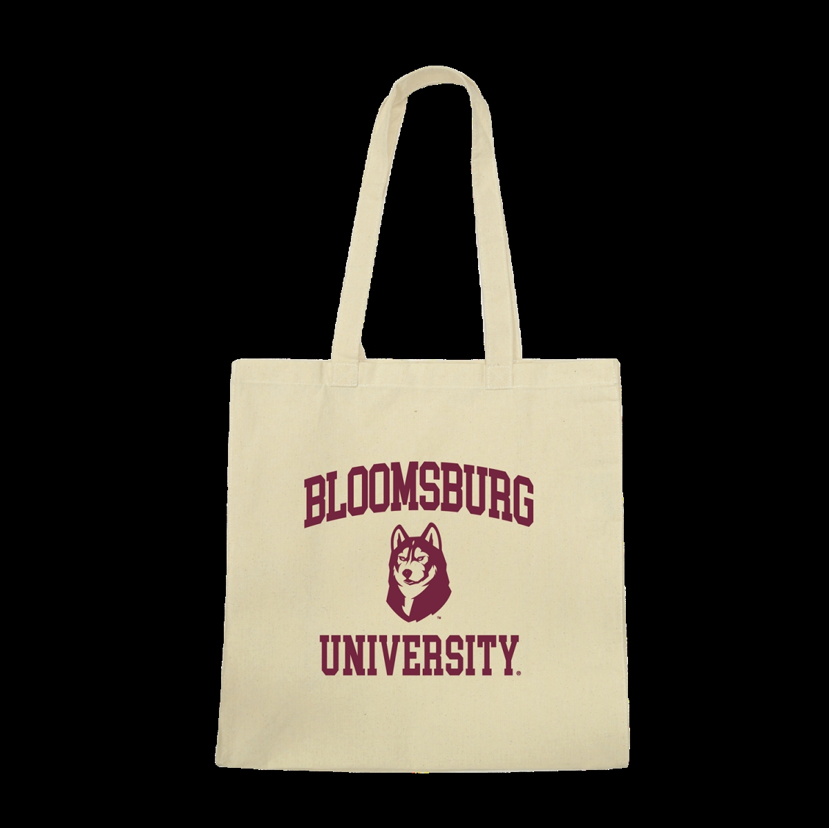 W Republic 1102-268-NAT Bloomsburg Huskies Institutional Seal Tote Bags&#44; Natural - One Size