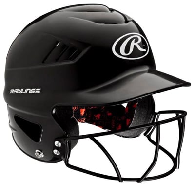 Rawlings RCFHFG-B Black Batting Helmet & Mask