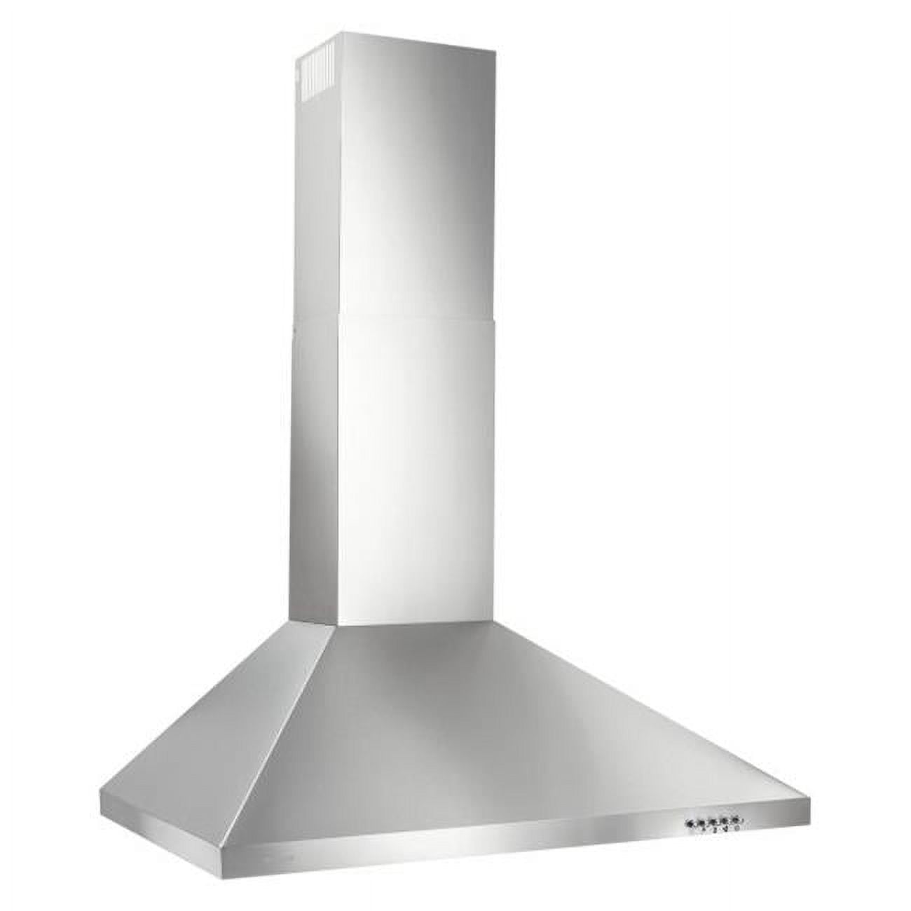 Almo BW5036SSL 36 in. W 390 Max CFM Chrome Wall-Mount Convertible European Style Chimney