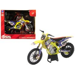 New-Ray Toys Inc New Ray 57993 1 by 12 Scale Diecast for Suzuki RMZ450 Nitro Circus No 199 Travis Pastrana Motorcycle Model  Yellow &amp; Blue