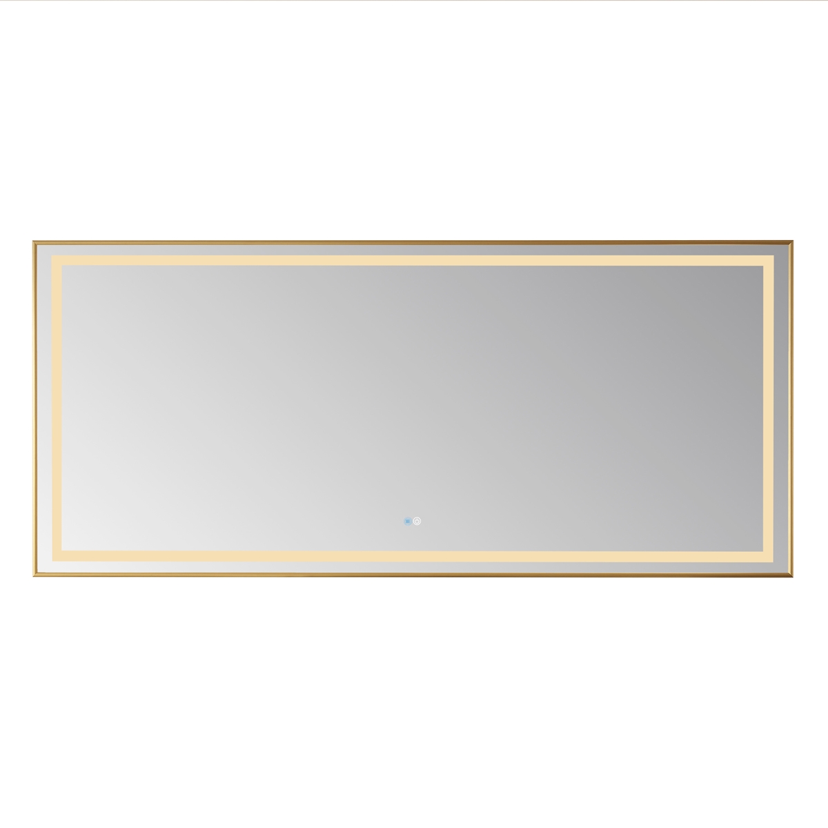 Innova V 802572-LED-BG 72 in. Teruel Rectangular Aluminum Framed LED Wall Mount Bathroom Vanity Mirror&#44; Gold