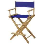 American Trails 206-20-032-13 24 in. Extra-Wide Premium Directors Chair, Natural Frame with Royal Blue Color Cover