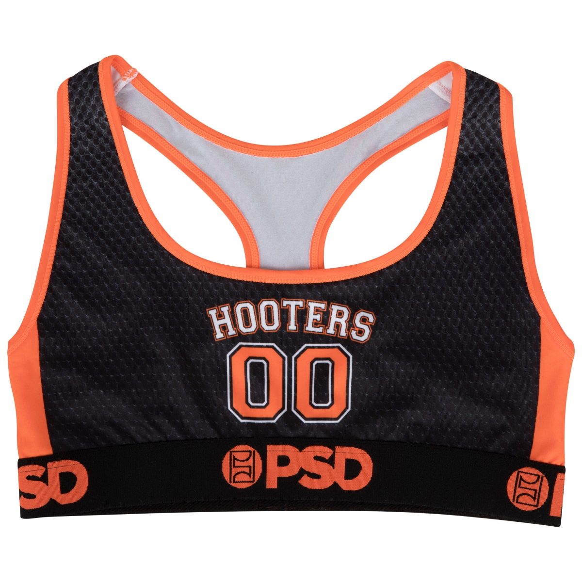 Hooters 859706-xsmall Restaurant Game Day Uniform PSD Sports Bra, Black  & Orange - Extra Small