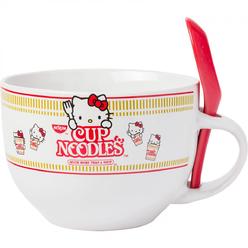 Hello Kitty Silver Buffalo Sanrio Hello Kitty x Nissin cup Noodles Soup Mug With Spoon  Holds 24 Ounces