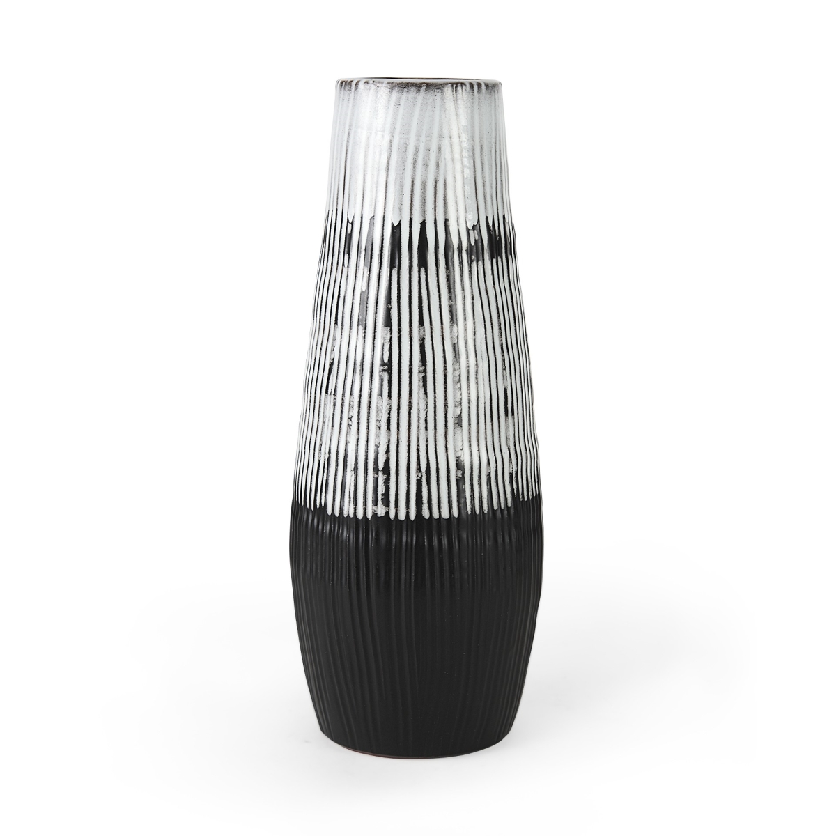 HomeRoots 397507 19 in. Patterned Lines Ceramic Vase&#44; Multi Color