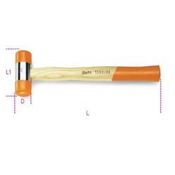 Beta Tools USA 013900035 1390 35 mm. Soft Face Hammer With Wooden Shaft