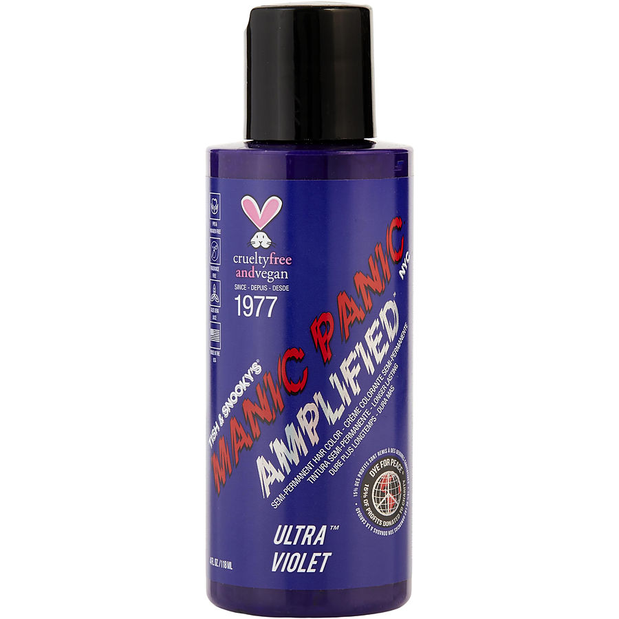 Manic Panic 390162 4 oz Amplified Formula Semi-Permanent Hair Color for Unisex, No.Ultra Violet