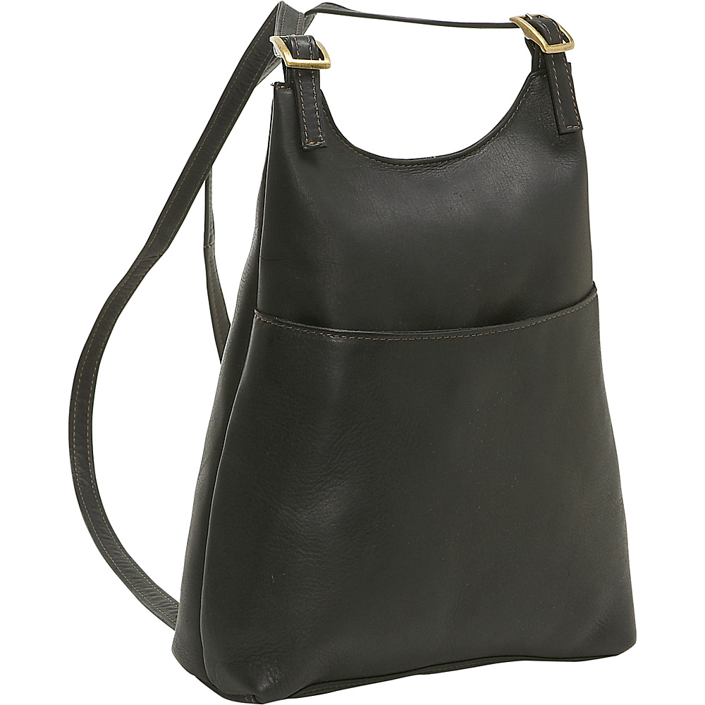 Le Donne Leather LD-961-BL Women Sling Backpack Purse, Black