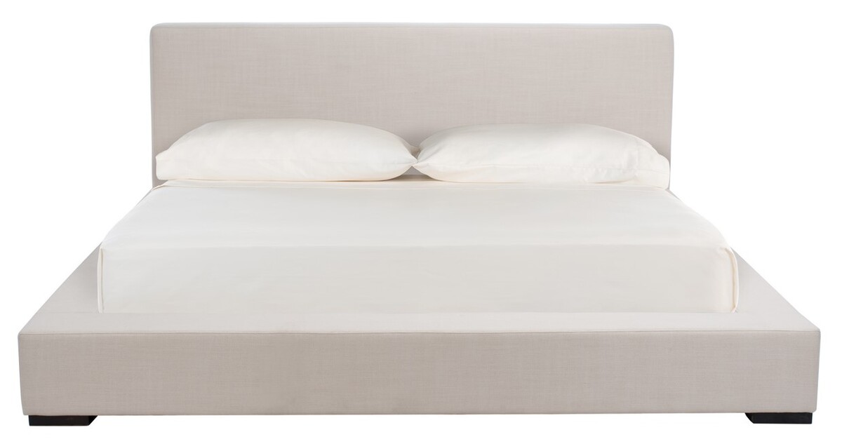 Safavieh KNT4104B-Q-3BX Sasharose Upholstered Bed&#44; Creme - Queen Size - Box of 3