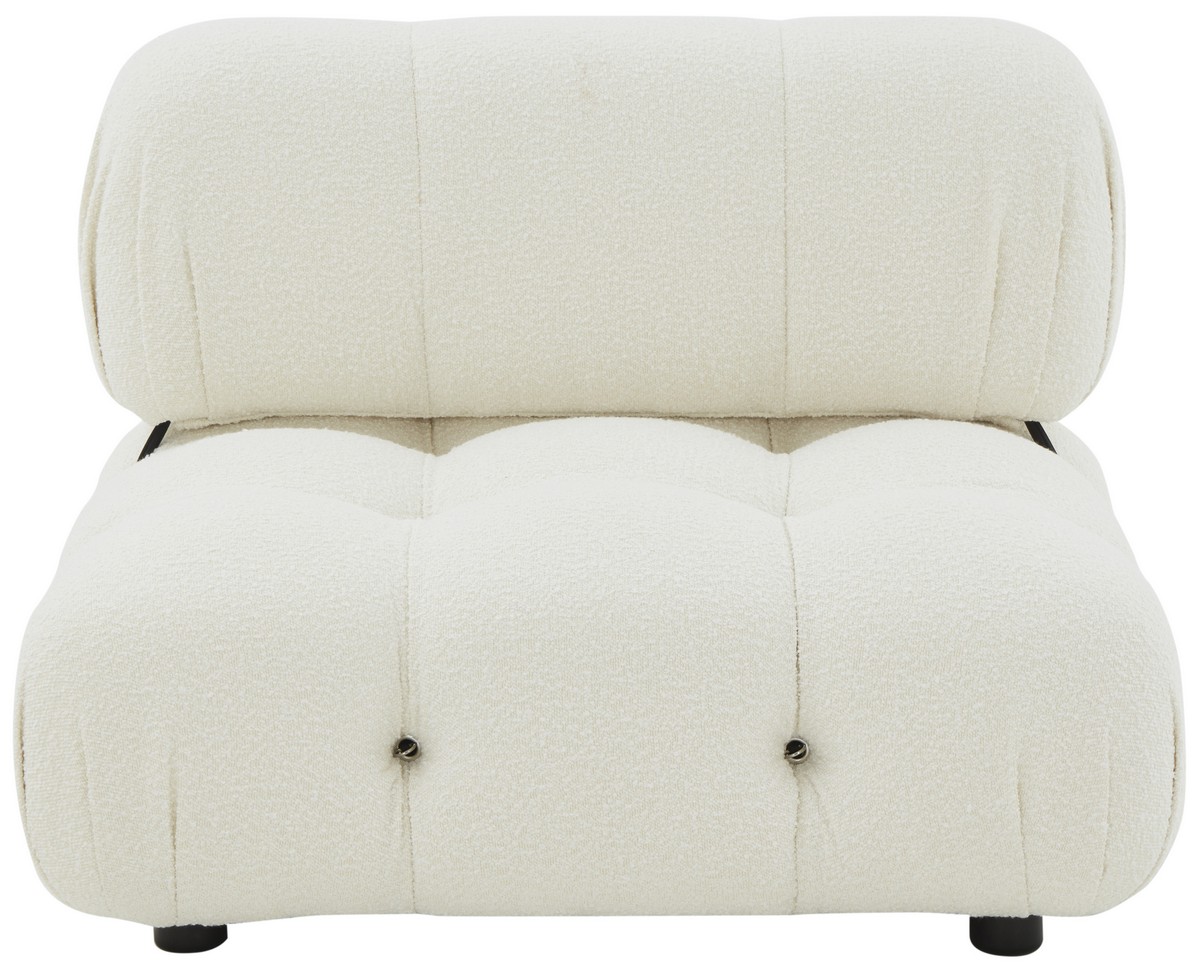 Safavieh SFV4807B Ellamaria Tufted Boucle Accent Chair&#44; Ivory