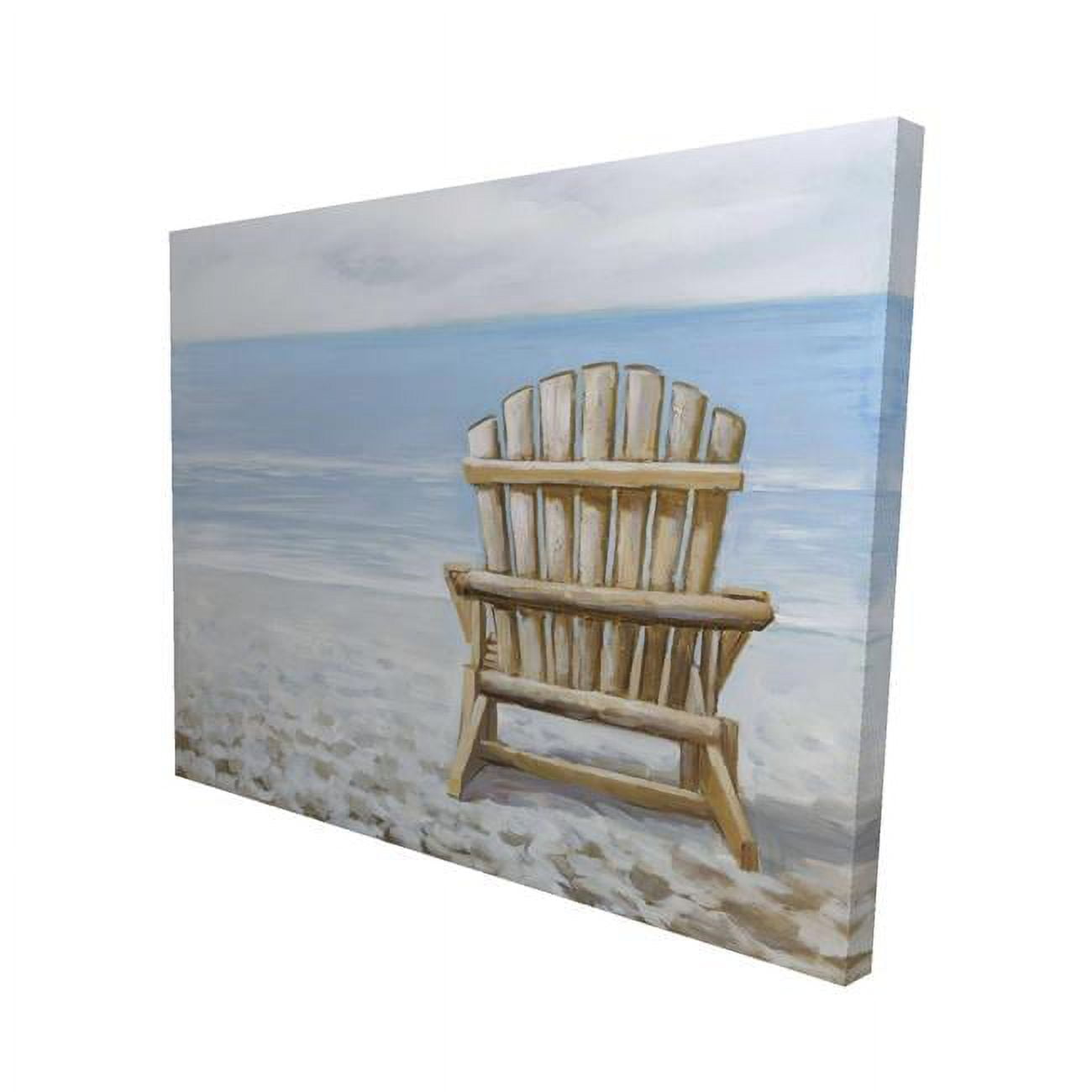 Begin Home Decor 2080-1620-CO26 16 x 20 in. Wood Beach Chair-Print on Canvas