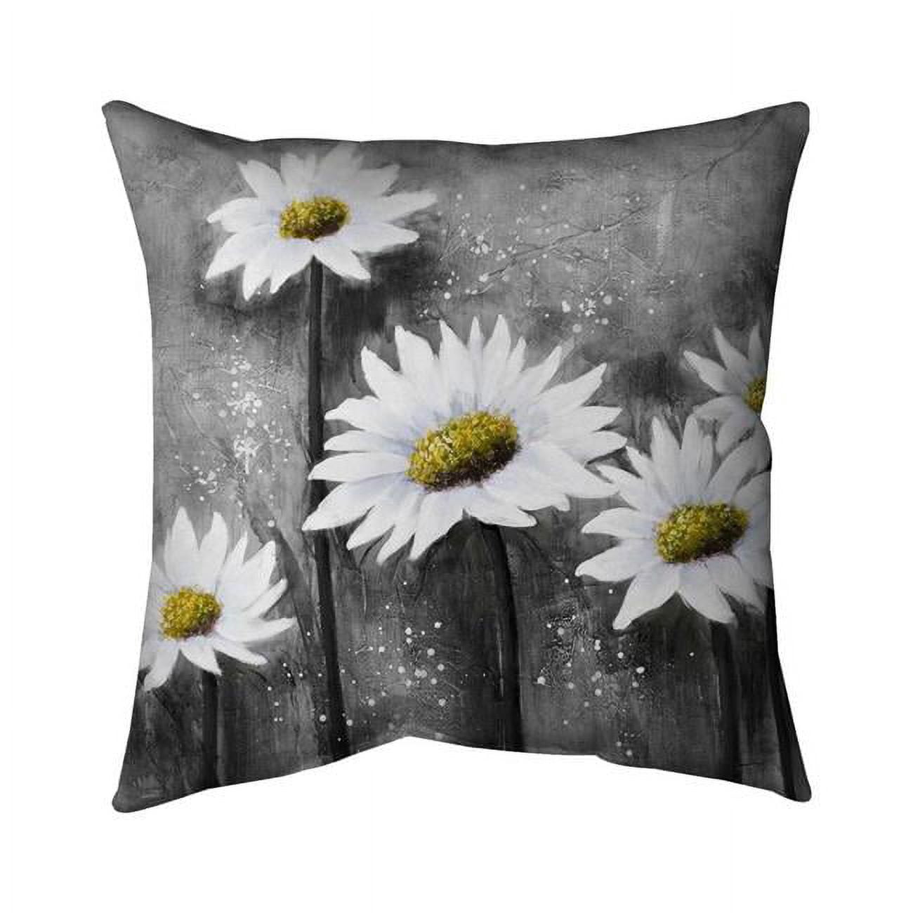 Begin Home Decor 5542-1818-FL108-1 18 x 18 in. Daisies-Double Sided Print Outdoor Pillow Cover