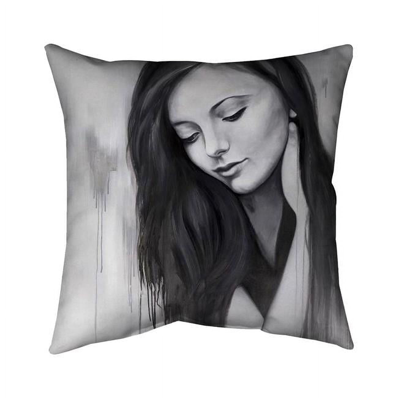 Begin Home Decor 5543-2626-FI30 26 x 26 in. Realistic Woman Portrait-Double Sided Print Indoor Pillow Cover