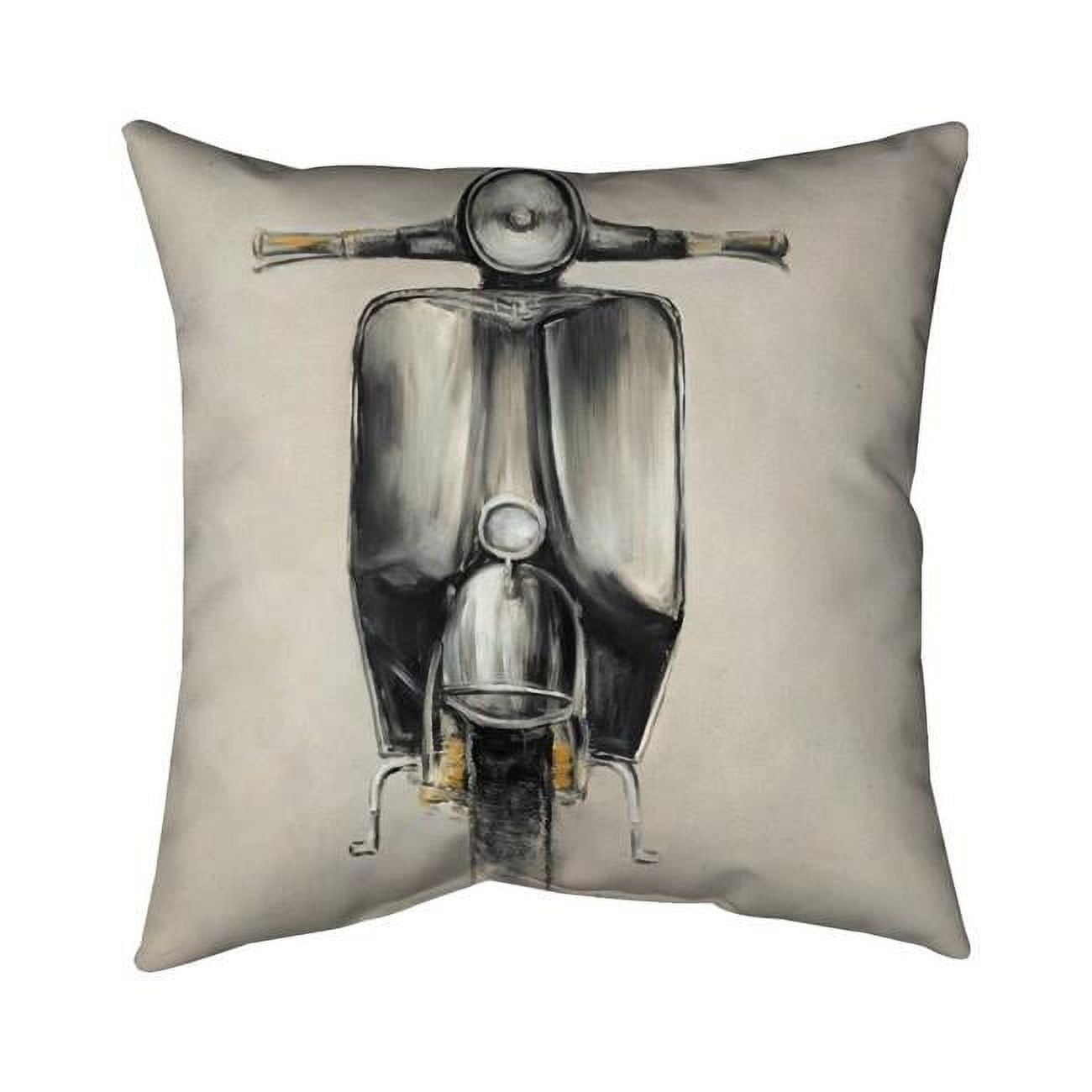 Begin Home Decor 5543-1818-TR49 18 x 18 in. Small Black Moped-Double Sided Print Indoor Pillow Cover