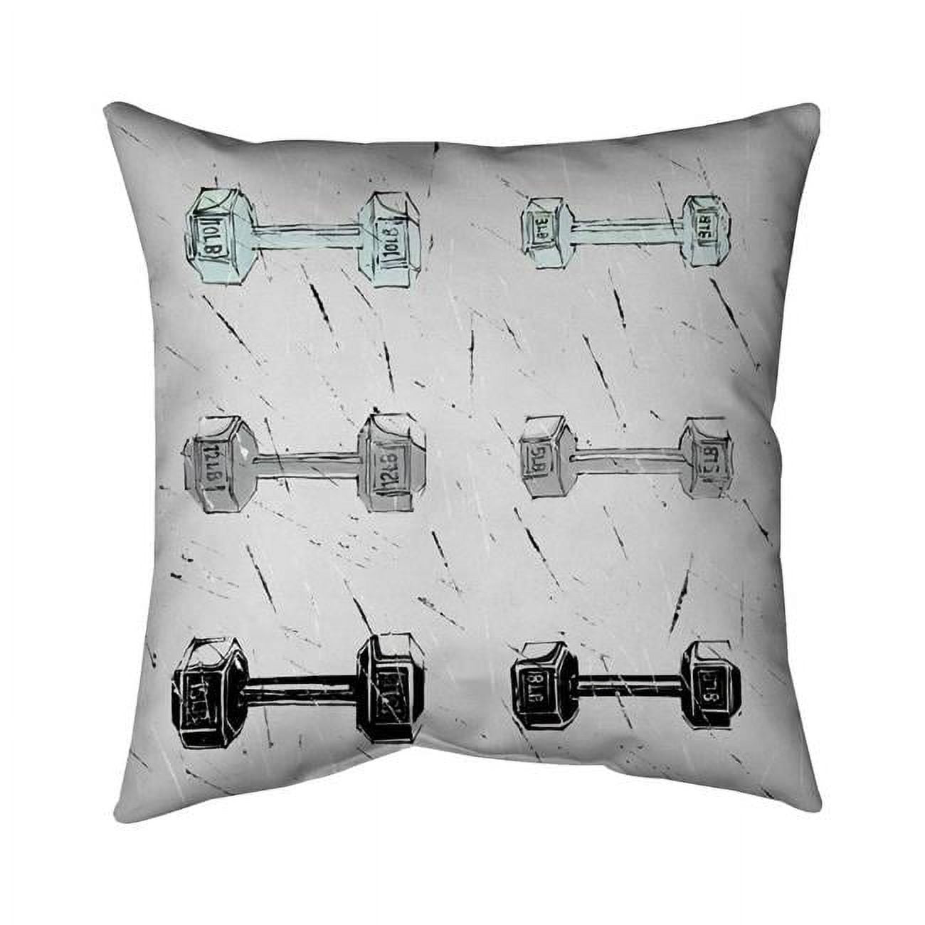 Begin Home Decor 5541-2020-SP71 20 x 20 in. Dumbbells-Double Sided Print Indoor Pillow