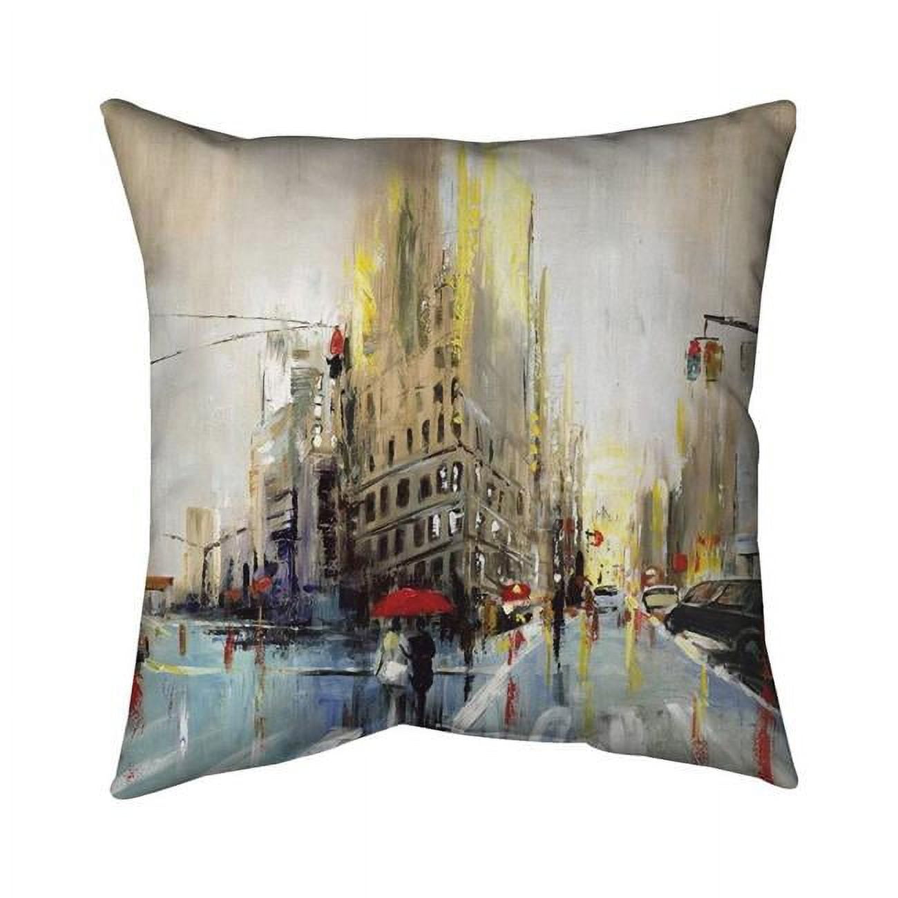 Begin Home Decor 5542-1616-CI1 16 x 16 in. Abstract Rainy Street-Double Sided Print Outdoor Pillow Cover
