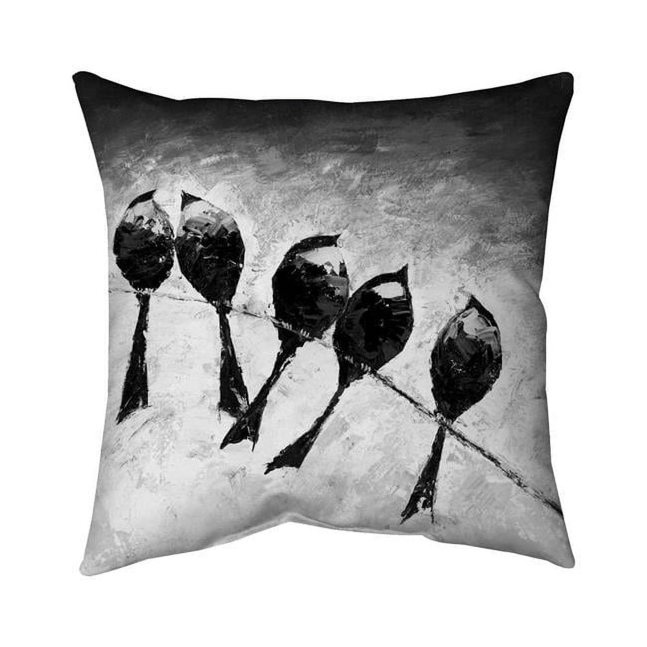 Begin Home Decor 5543-2020-AN115-1 20 x 20 in. Five Birds Perched-Double Sided Print Indoor Pillow Cover