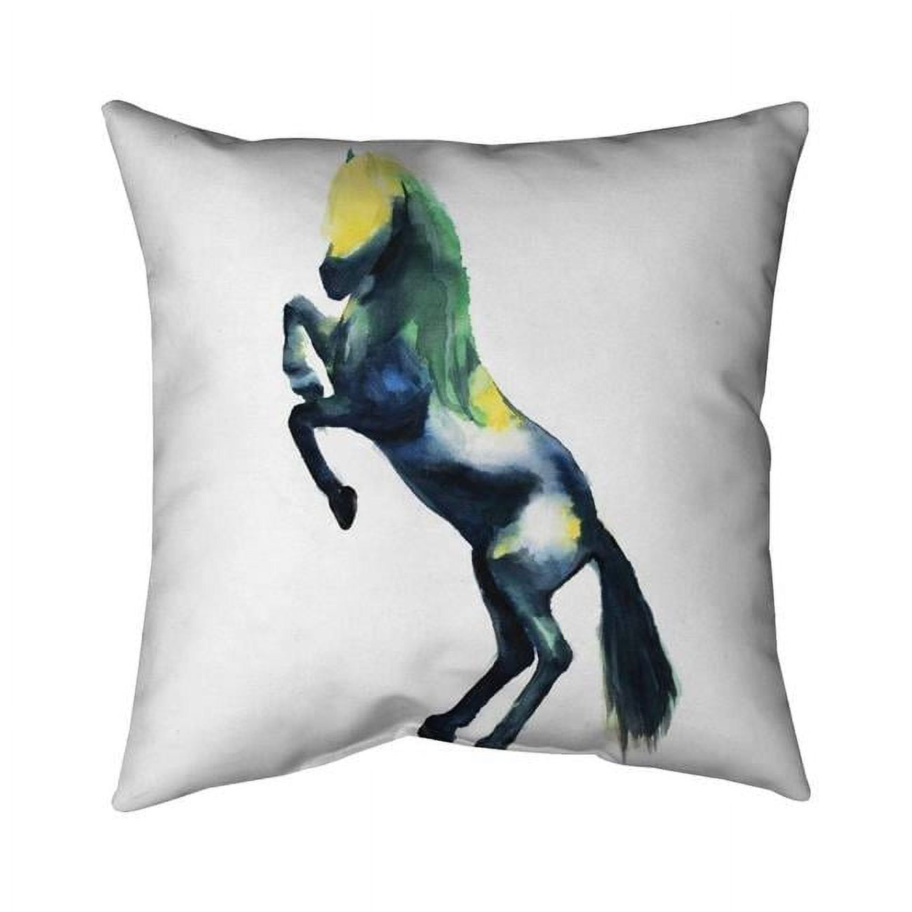 Begin Home Decor 5543-1616-AN367 16 x 16 in. Greeting Horse-Double Sided Print Indoor Pillow Cover