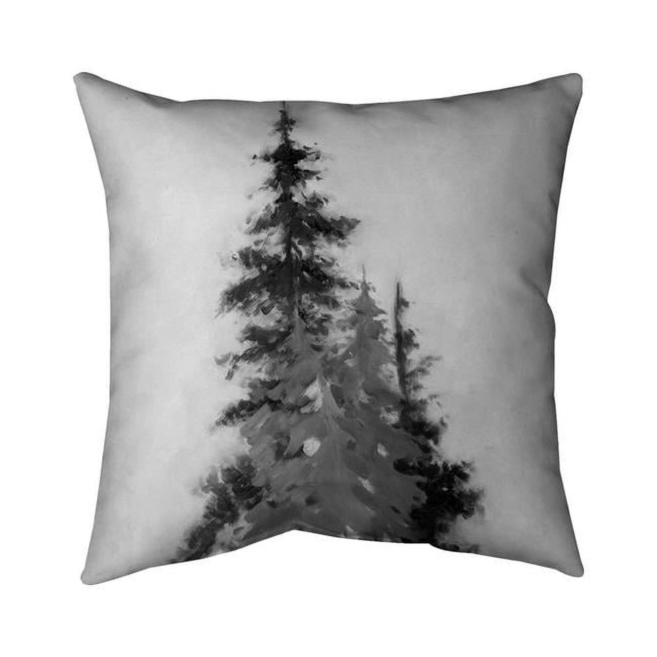 Begin Home Decor 5542-1616-LA65 16 x 16 in. Silhouette of Black & Grey Trees-Double Sided Print Outdoor Pillow Cover