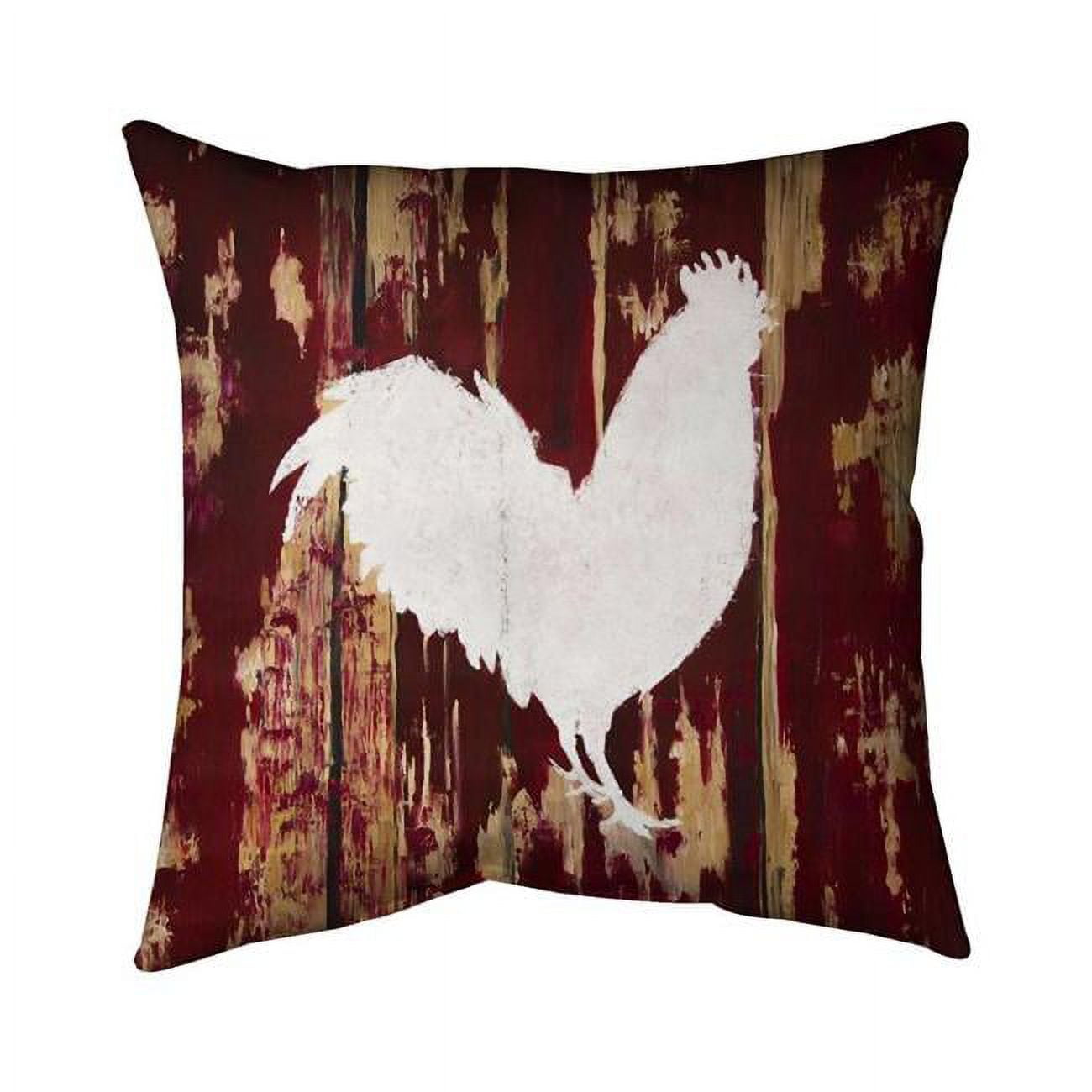 Begin Home Decor 5543-2020-AN507 20 x 20 in. Rooster Silhouette-Double Sided Print Indoor Pillow Cover