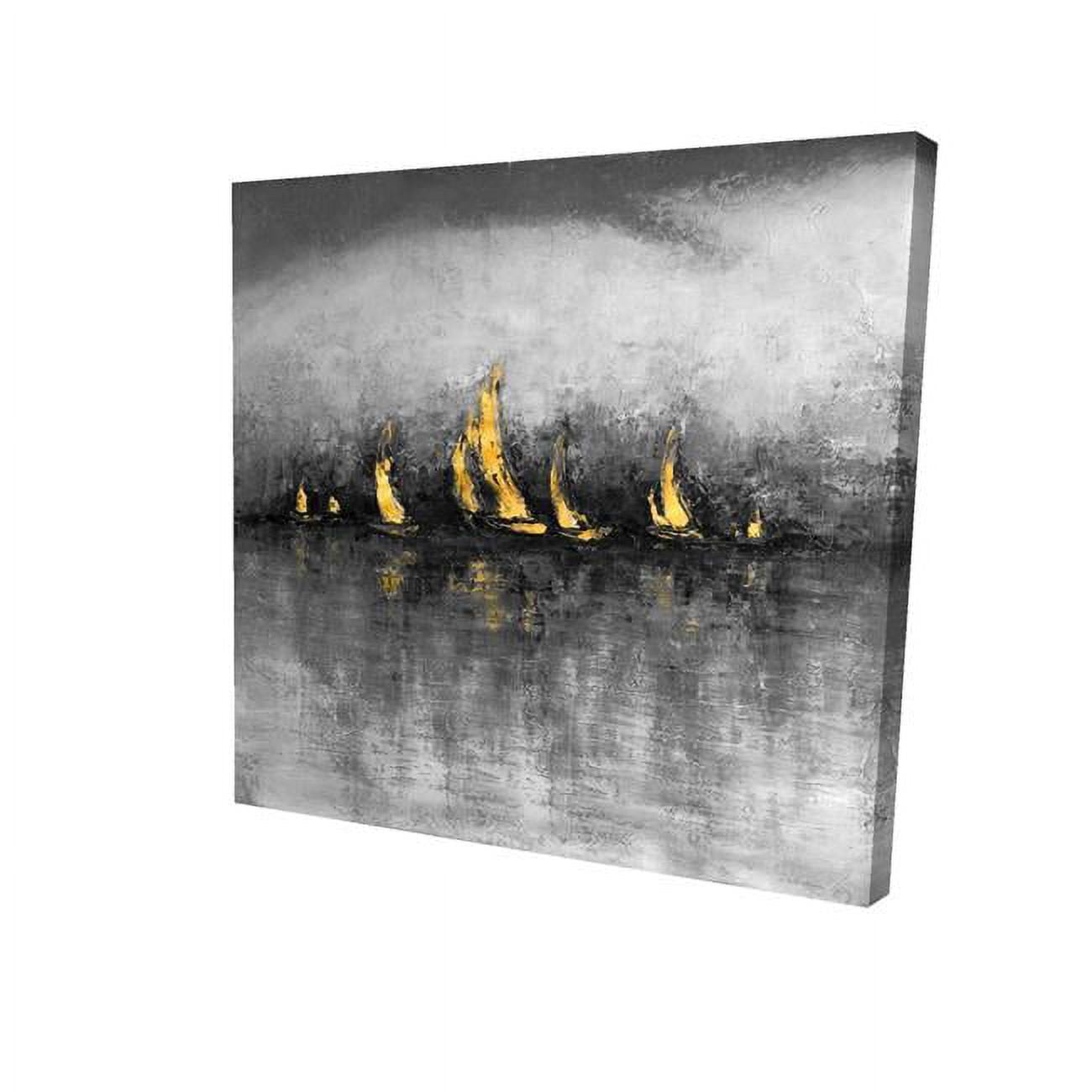 Begin Home Decor 2080-0808-CO159-1 8 x 8 in. Gold Sailboats-Print on Canvas