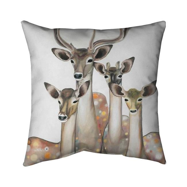 Begin Home Decor 5541-2020-AN238 20 x 20 in. Group of Abstract Deers-Double Sided Print Indoor Pillow