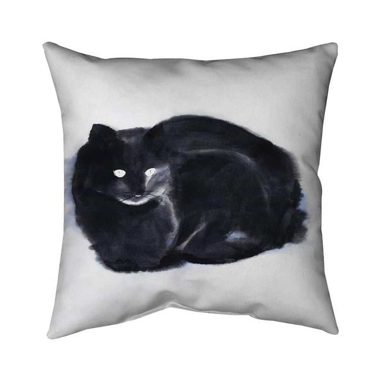 Begin Home Decor 5543-2020-AN421 20 x 20 in. Abstract Watercolor Cat-Double Sided Print Indoor Pillow Cover