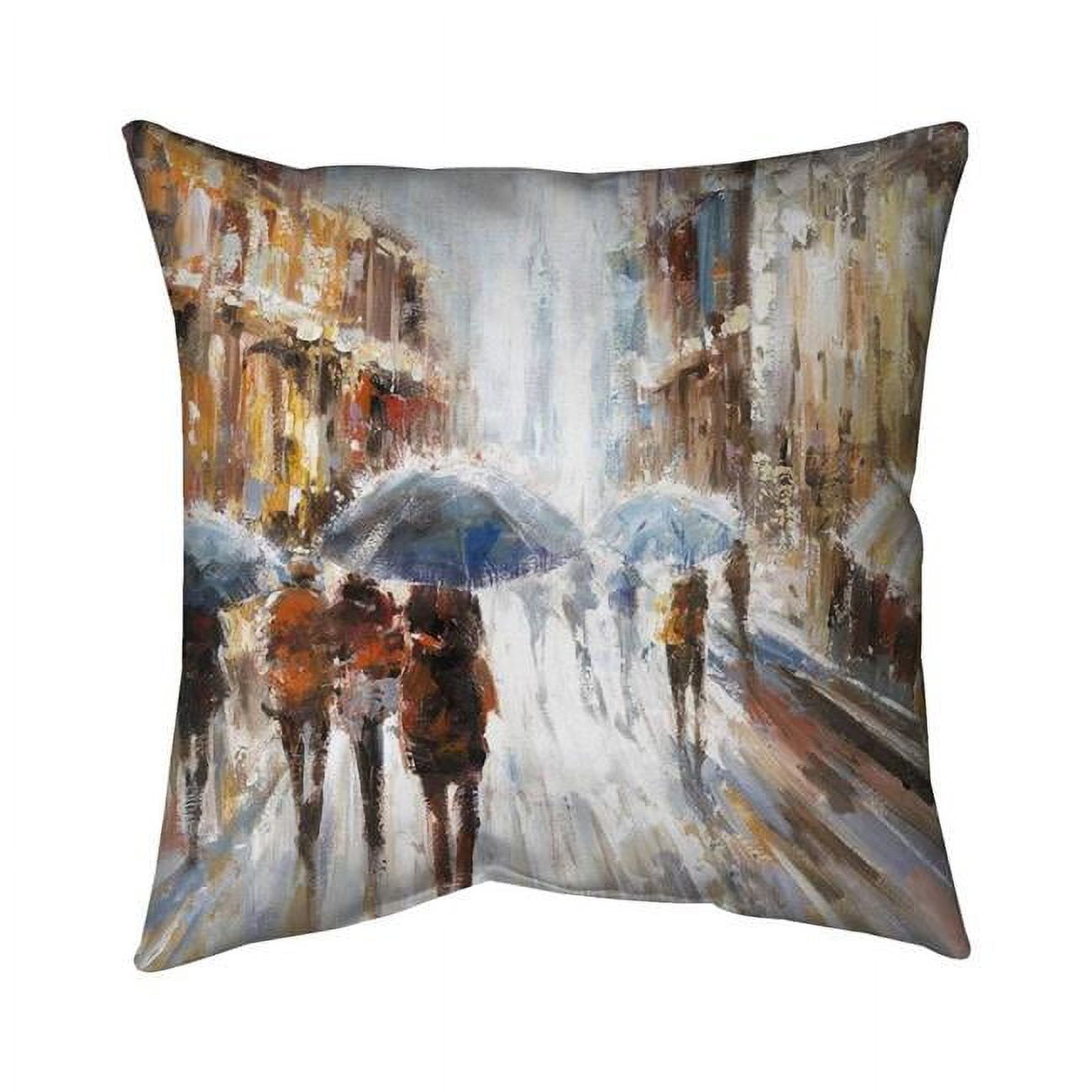 Begin Home Decor 5542-2020-CI168 20 x 20 in. Abstract Passersby in the City-Double Sided Print Outdoor Pillow Cover