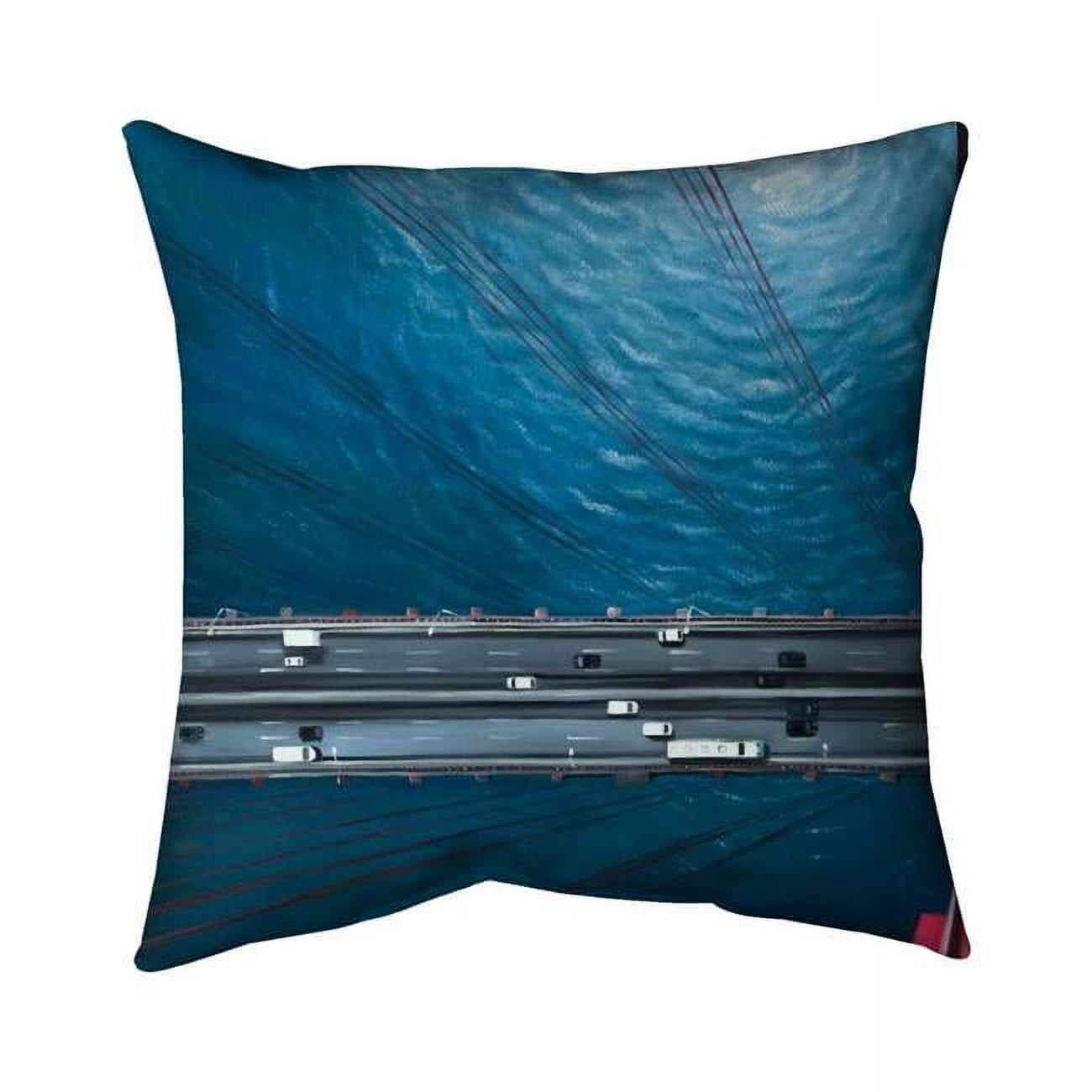 Begin Home Decor 5543-2020-CI365 20 x 20 in. Overhead View of Traffic on the Golden Gate-Double Sided Print Indoor Pillow Cover