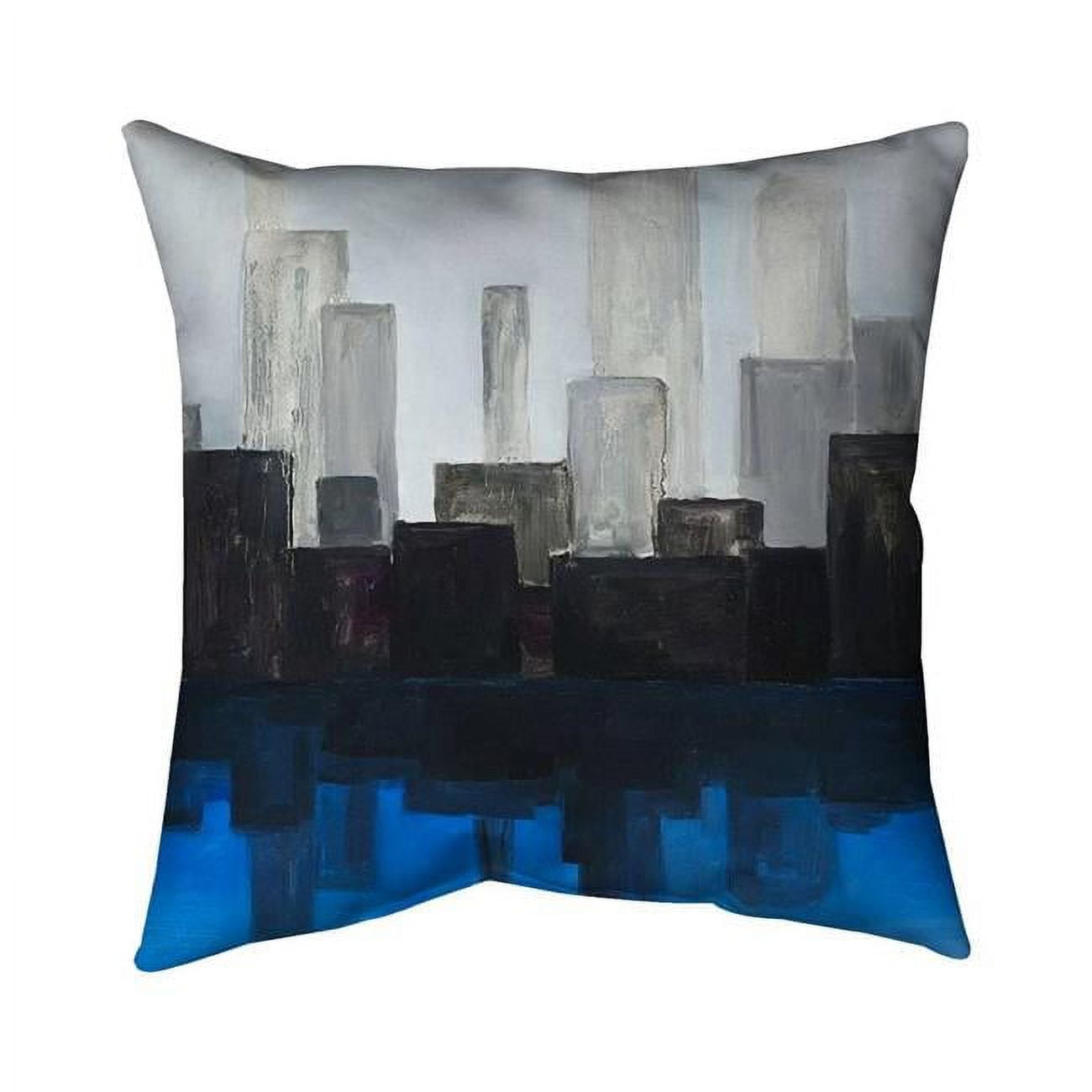 Begin Home Decor 5543-2626-CI337 26 x 26 in. Blue City-Double Sided Print Indoor Pillow Cover