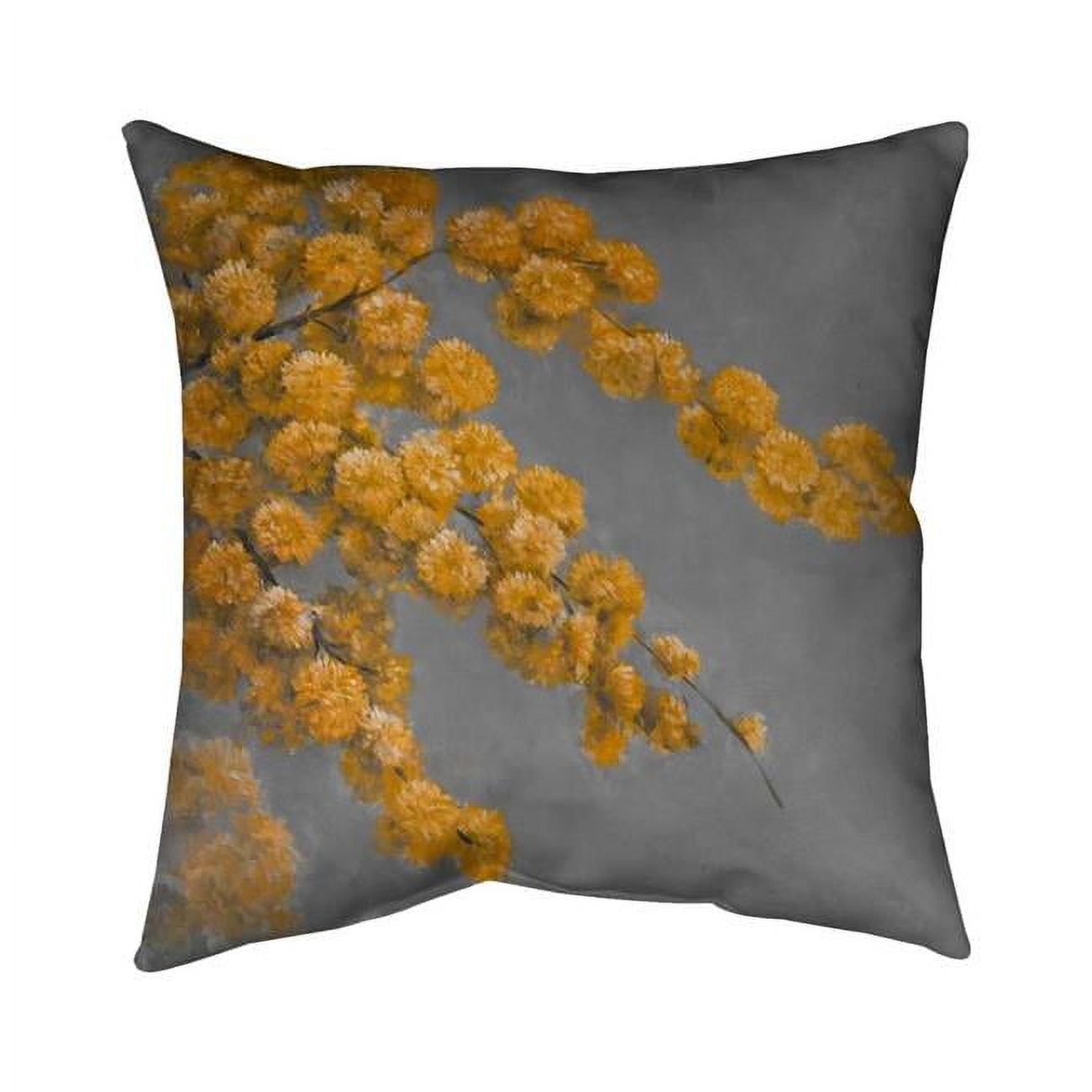 Begin Home Decor 5543-1616-FL141 16 x 16 in. Golden Wattle Plant-Double Sided Print Indoor Pillow Cover