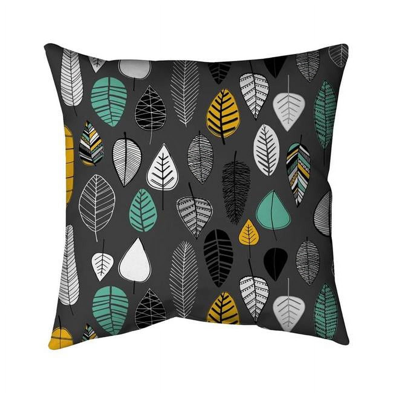 Begin Home Decor 5541-2626-MI74 26 x 26 in. Leaves Illustration-Double Sided Print Indoor Pillow
