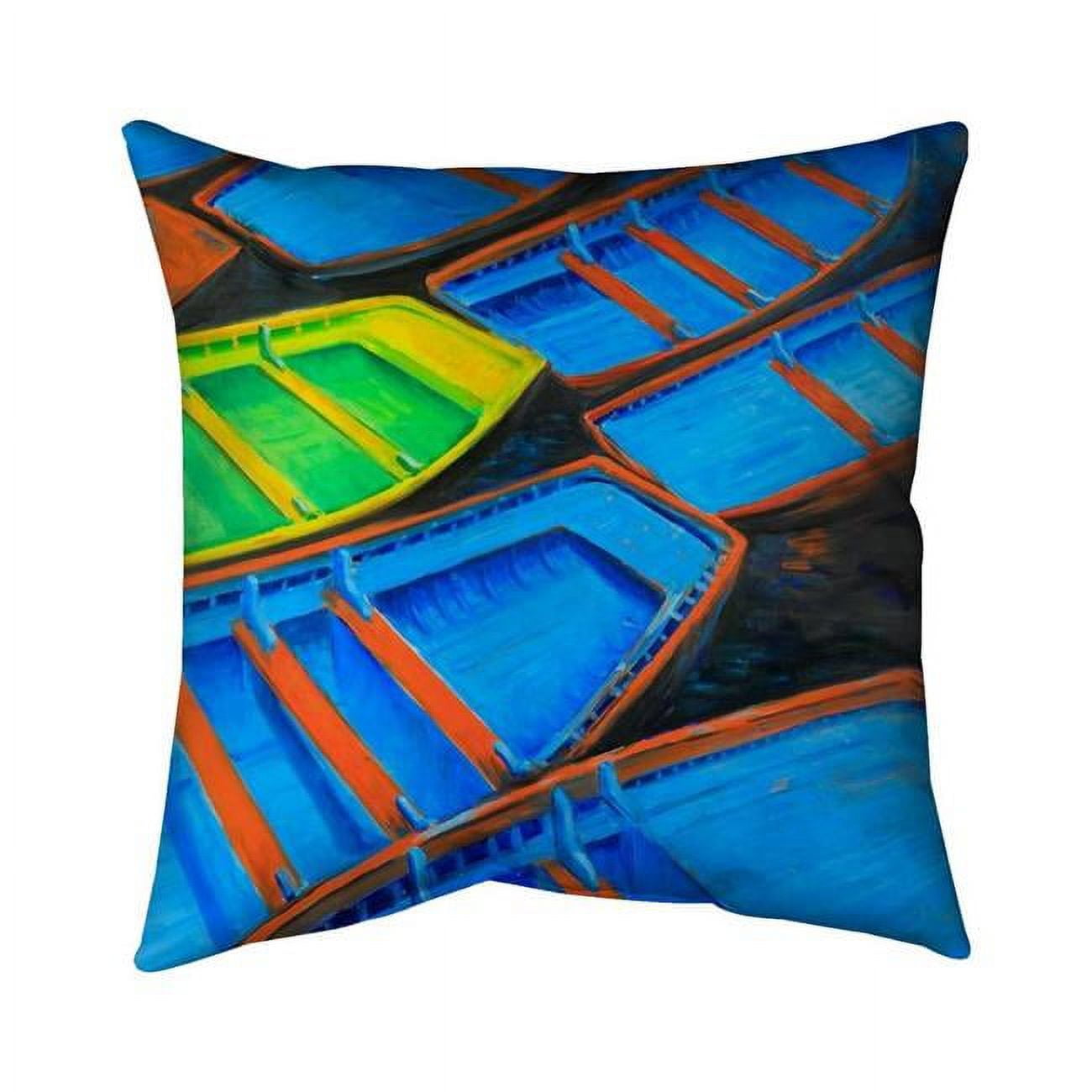Begin Home Decor 5541-1818-CO69 18 x 18 in. Small Canoes-Double Sided Print Indoor Pillow