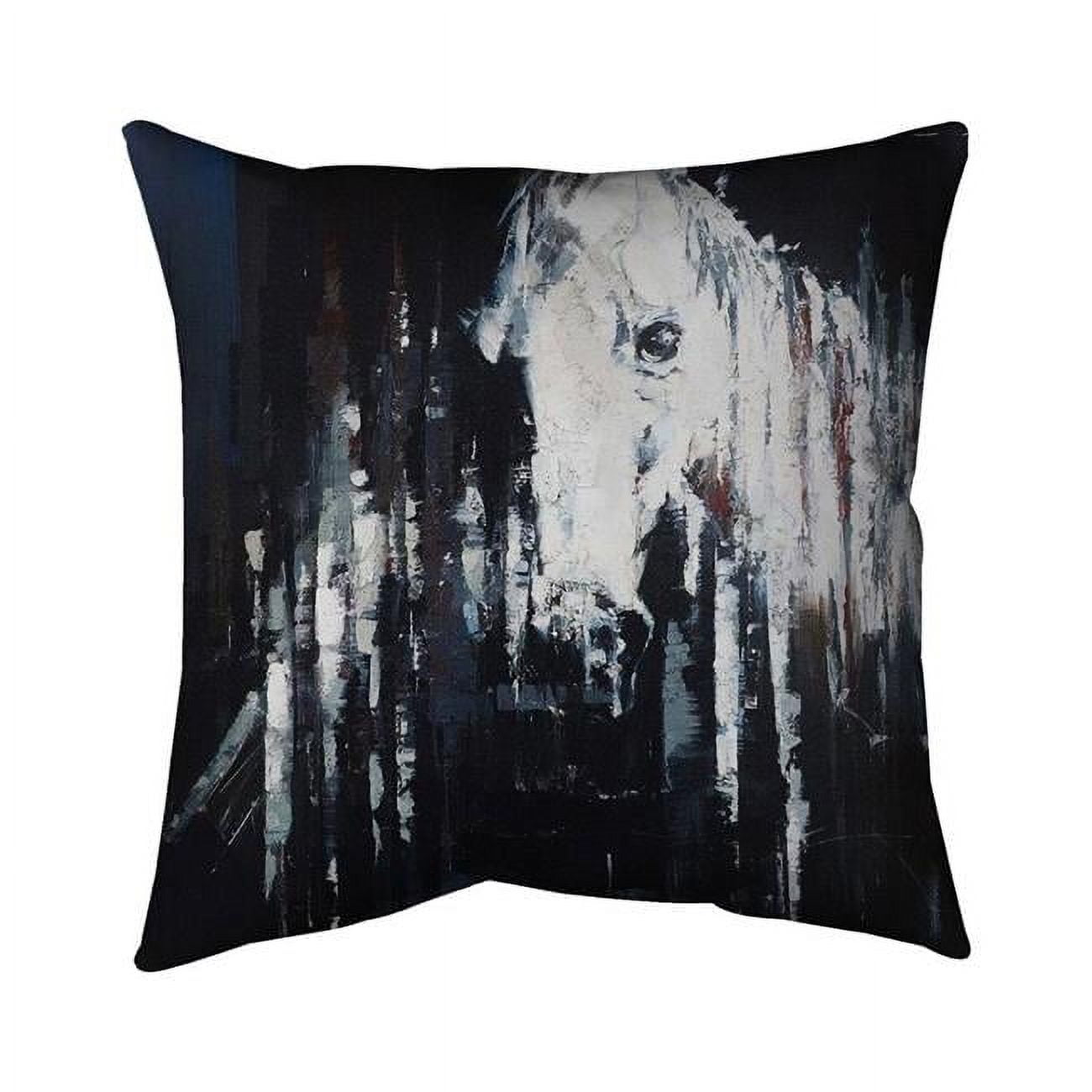 Begin Home Decor 5543-2020-AN87 20 x 20 in. Abstract Horse on Black Background-Double Sided Print Indoor Pillow Cover