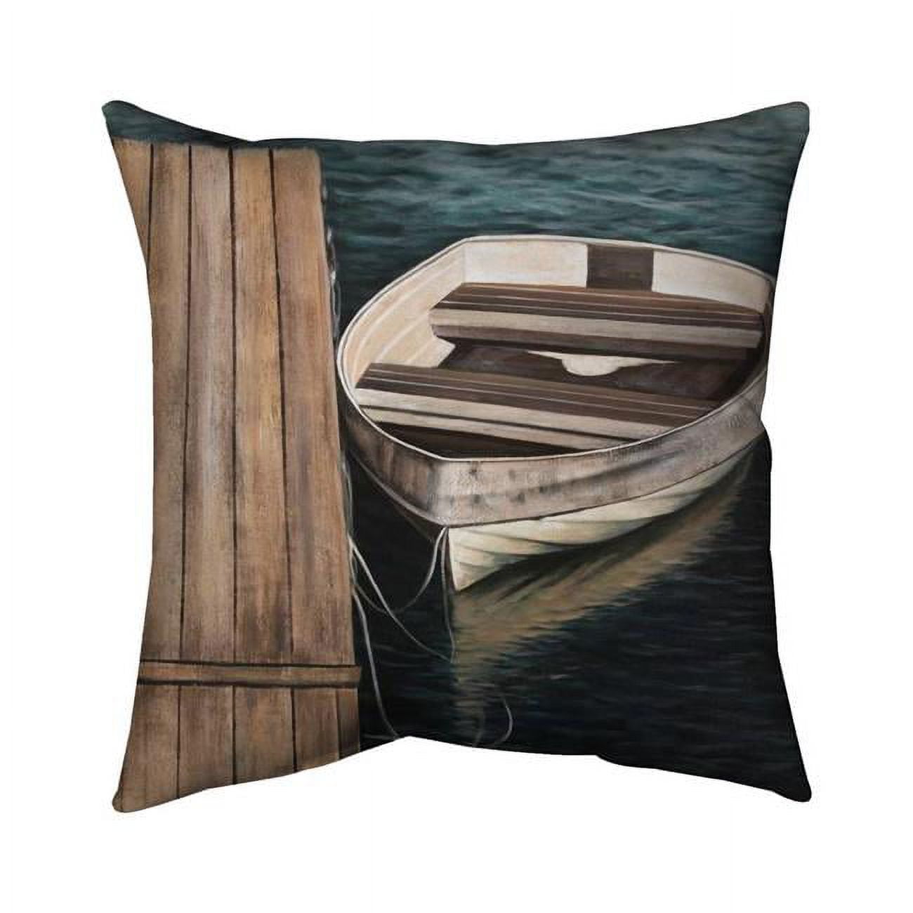 Begin Home Decor 5543-2626-CO104 26 x 26 in. Rowboats-Double Sided Print Indoor Pillow Cover
