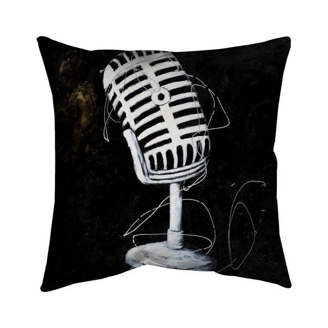 Begin Home Decor 5542-1616-MU27 16 x 16 in. Microphone-Double Sided Print Outdoor Pillow Cover