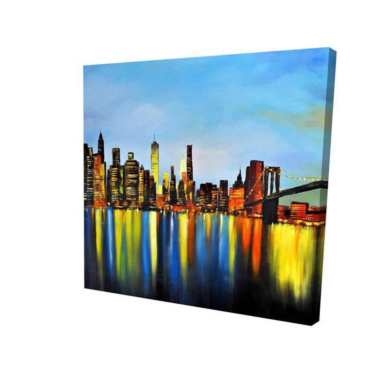Begin Home Decor 2080-1616-CI66 16 x 16 in. City by Night with A Bridge-Print on Canvas