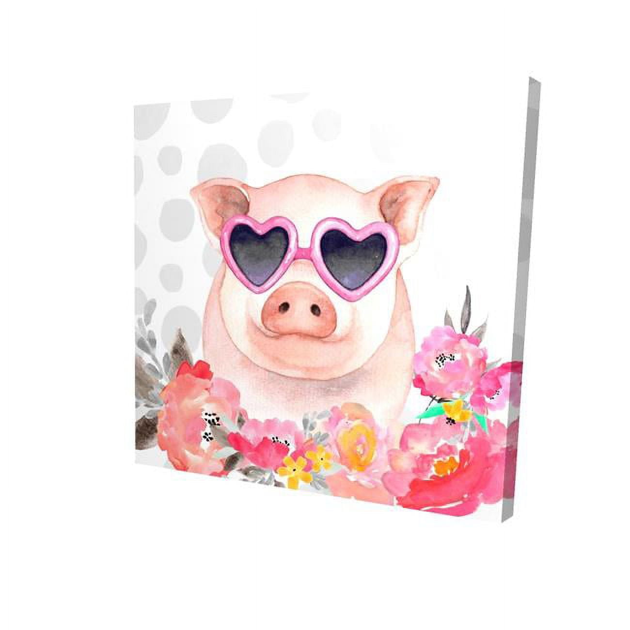 Begin Home Decor 2080-3232-CH2-3 32 x 32 in. Little Pig In Love-Print on Canvas