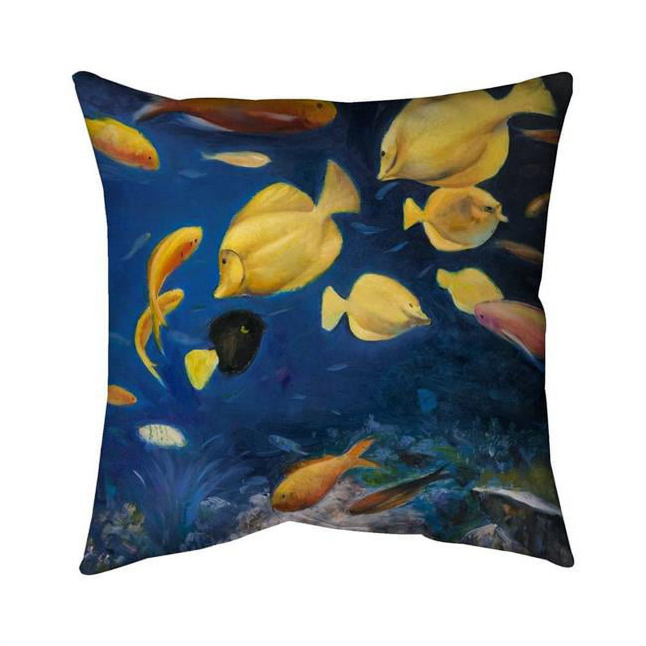 Begin Home Decor 5541-2626-AN170 26 x 26 in. Fish Under The Sea-Double Sided Print Indoor Pillow