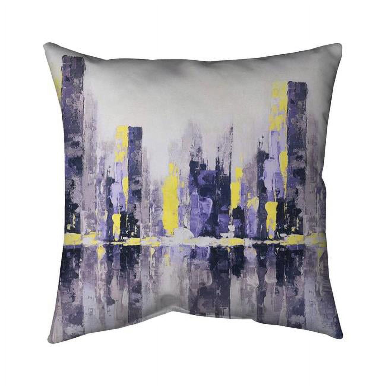 Begin Home Decor 5542-1616-CI130 16 x 16 in. Abstract Purple City-Double Sided Print Outdoor Pillow Cover
